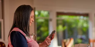 Woman looking at phone